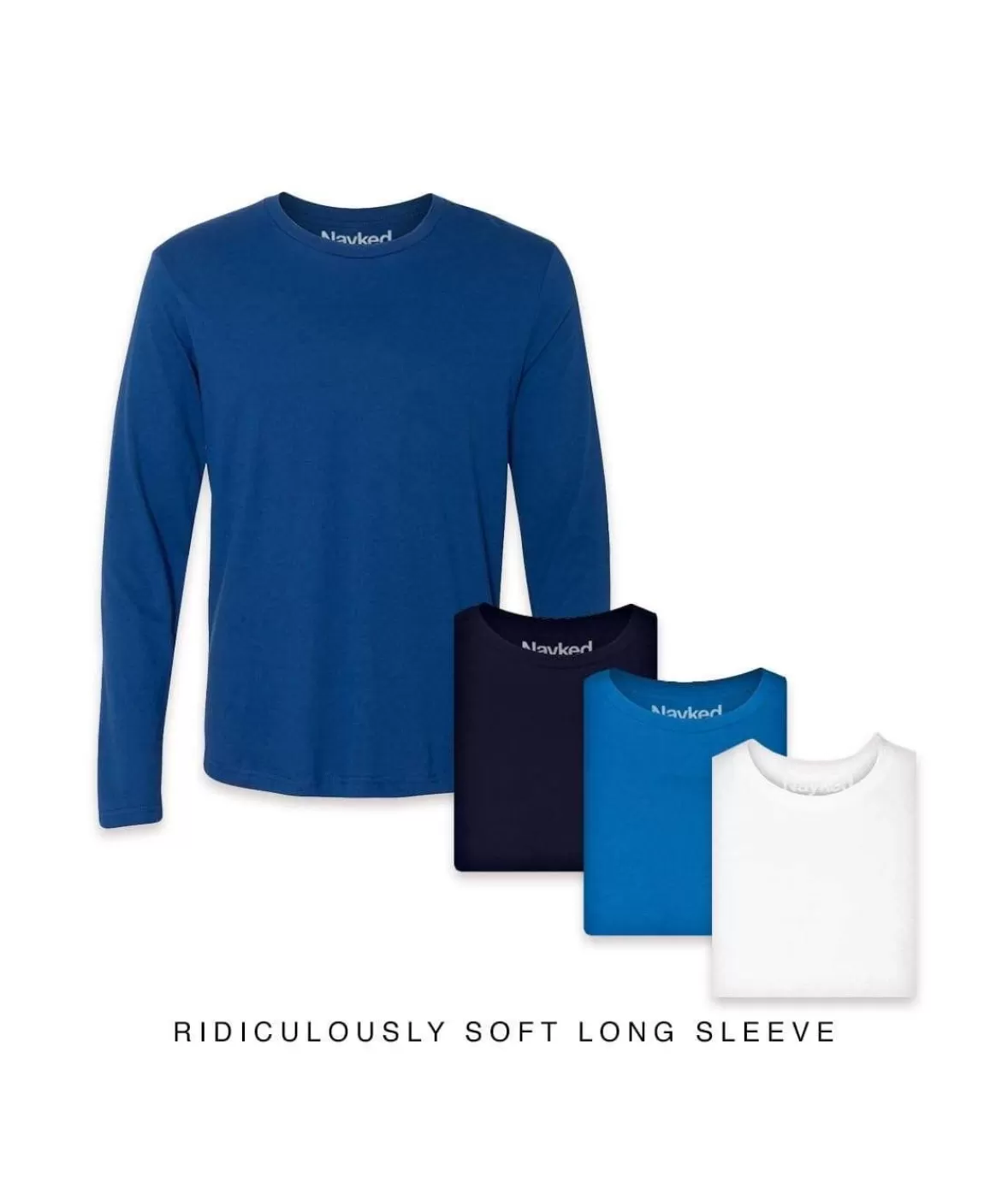 Men'S 4Pk Ridiculously Soft Long Sleeve 100% Cotton T-Shirt | Nayked Apparel Store