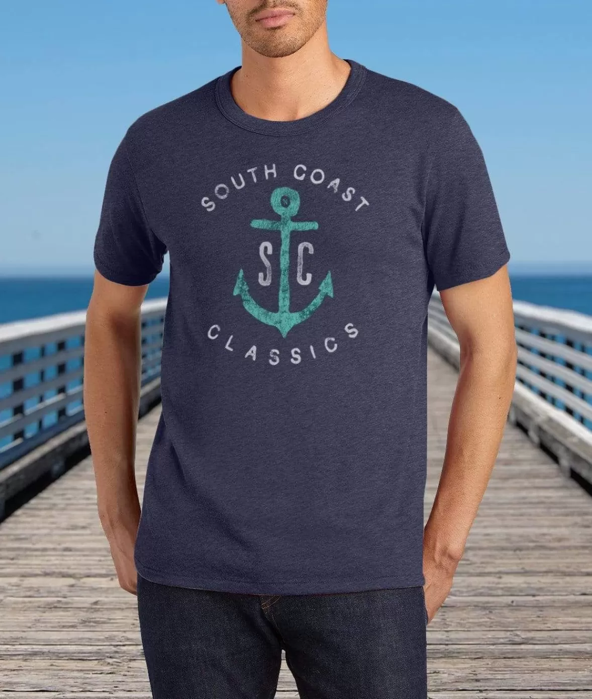 Men'S Vintage Soft Cotton Poly Graphic T-Shirt | Sc Anchor | Nayked Apparel Shop