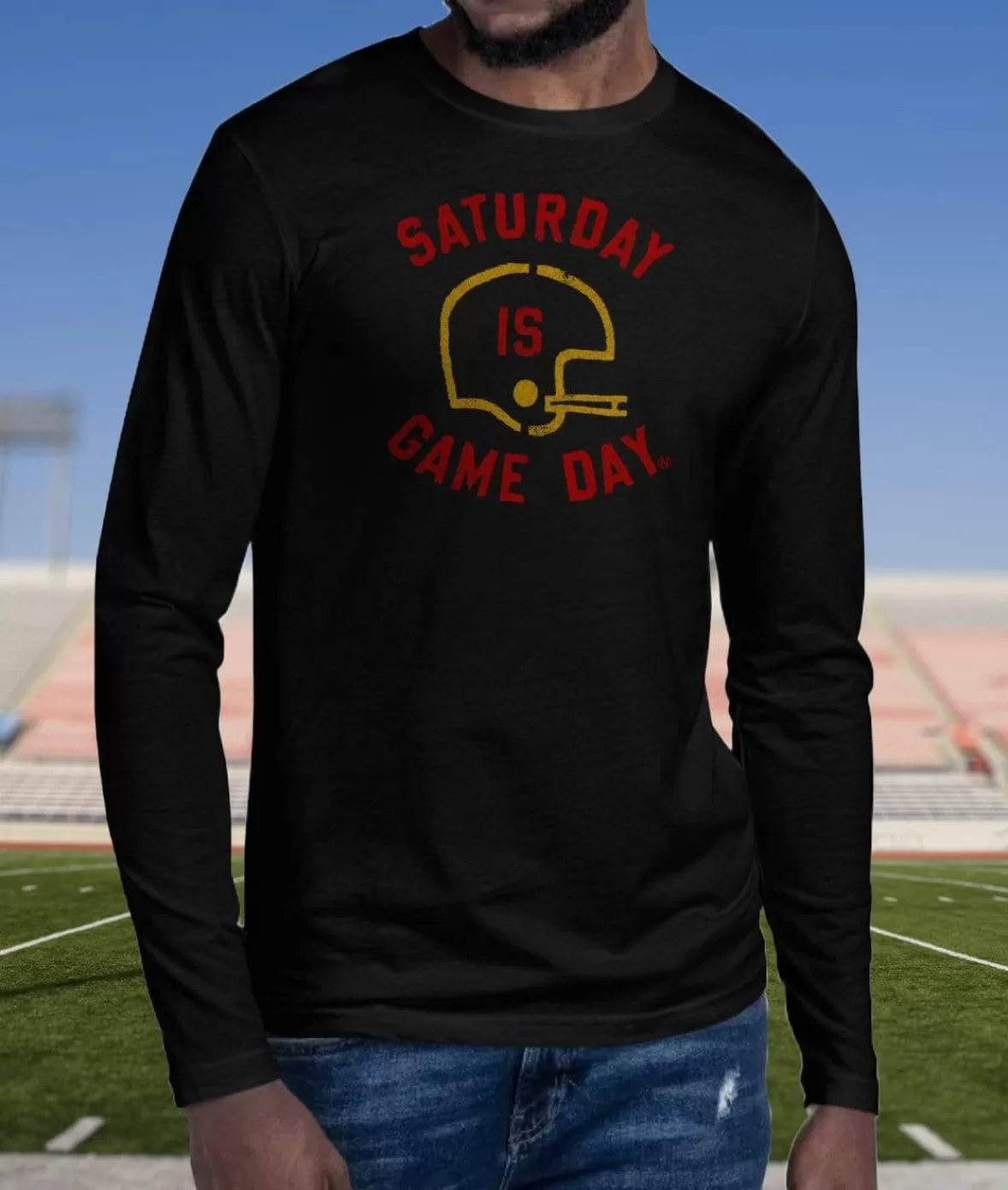 Ridiculously Soft Saturday Is Game Day Graphic Long Sleeve Crew Neck T-Shirt | Nayked Apparel Flash Sale