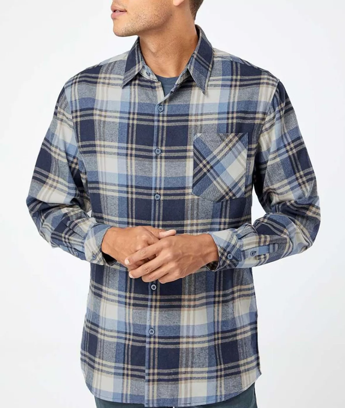 Soft Flannel Plaid Shirt With Chest Pocket | Nayked Apparel Best