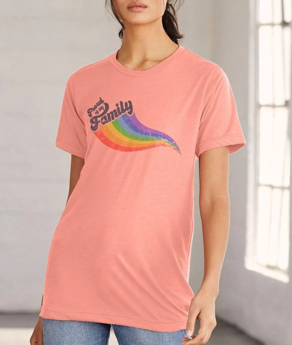 Unisex Ridiculously Soft Lightweight Graphic T-Shirt | Proud Of My Family | Nayked Apparel Outlet