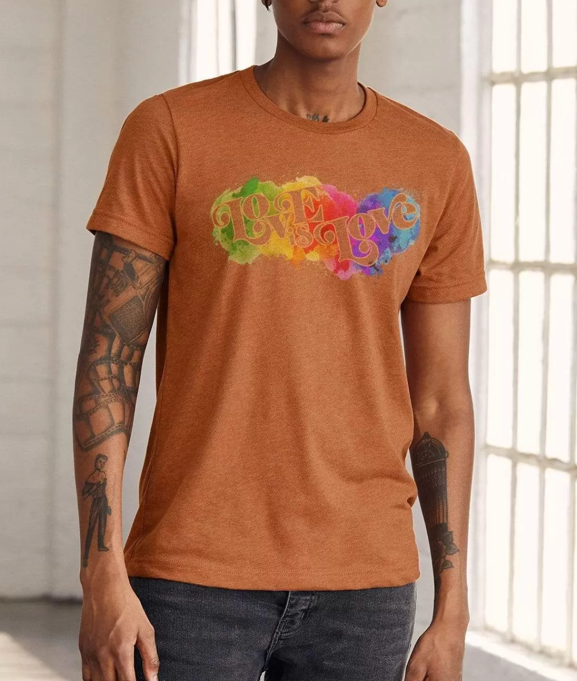 Unisex Ridiculously Soft Lightweight Sueded Graphic T-Shirt | Love Is Love | Nayked Apparel Best Sale