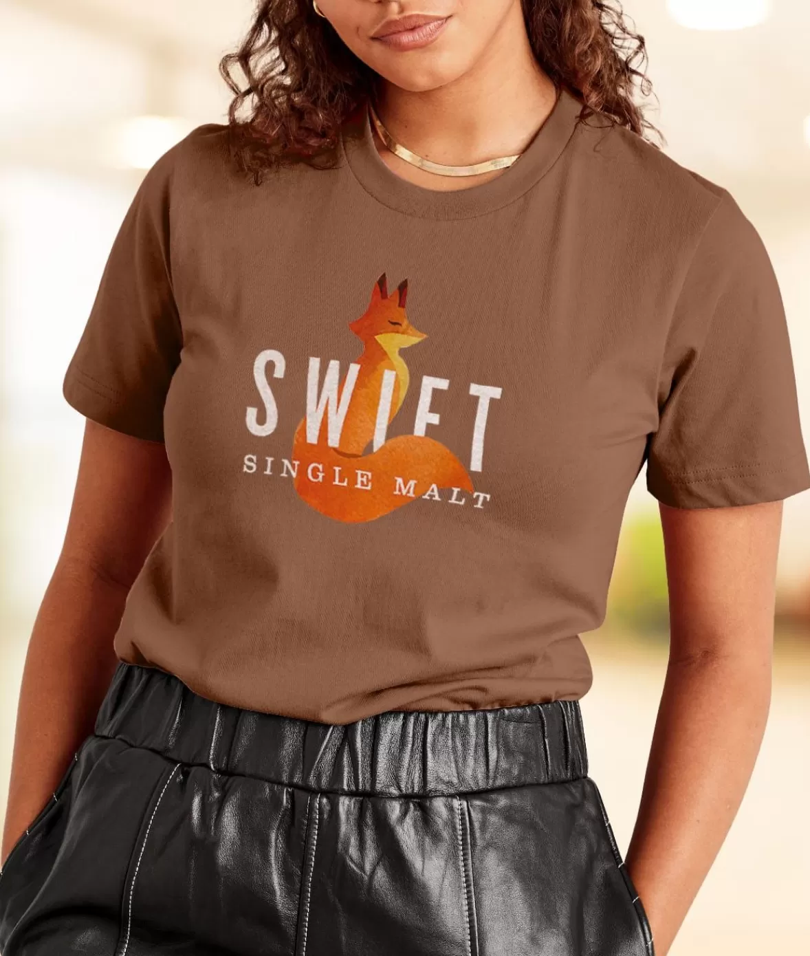 Women'S Ridiculously Soft Relaxed Fit 100% Cotton Graphic T-Shirt | Swift Single Malt | Nayked Apparel Clearance